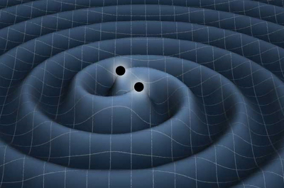 Vue d'artiste d'ondes gravitationnelles
