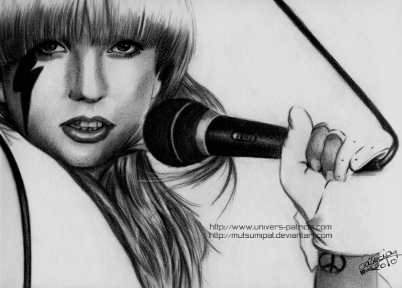 New drawing Lady Gaga CHarcoal on A3 size