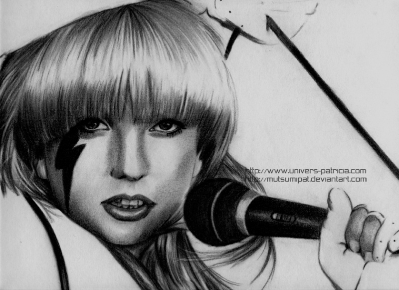 New drawing Lady Gaga CHarcoal on A3 size