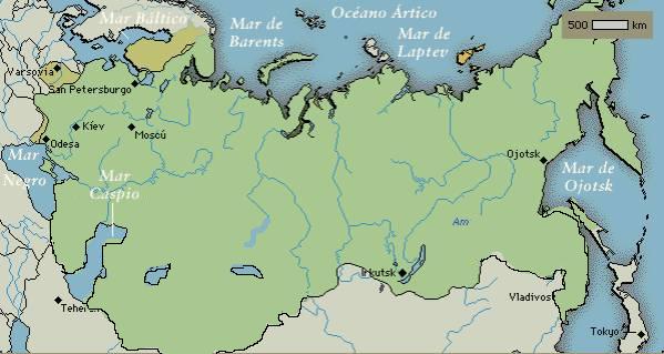 Mapa del Imperio Ruso s.XIX